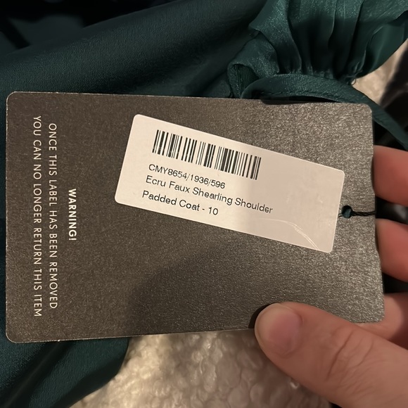 PrettyLittleThing faux shearling long coat - cream colour - Picture 7 of 7